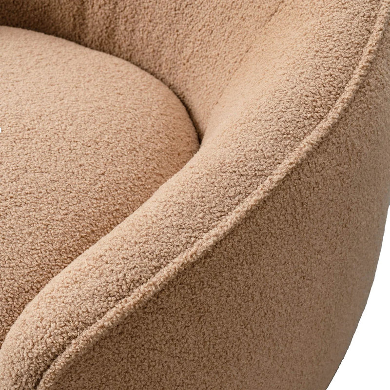 Hokku Designs Irish Coffee Occasional Chair In Boucle | Wayfair